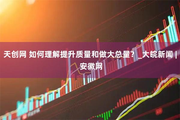 天创网 如何理解提升质量和做大总量？_大皖新闻 | 安徽网