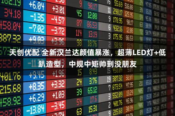 天创优配 全新汉兰达颜值暴涨，超薄LED灯+低趴造型，中规中矩帅到没朋友